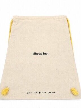 Sheep Inc Drawstring Backpack Recycled Cotton Canvas Gym Bag Eco Friendly Tote